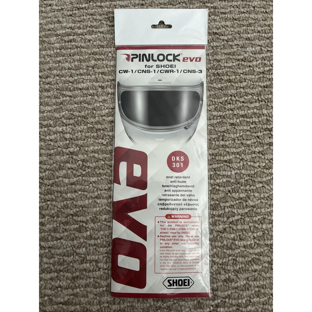 New SHOEI Pinlock Evo For CW-1, CNS-1, CWR-1 VISORT Mist Retardant DKS 301
